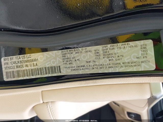 2022 JEEP GRAND CHEROKEE L 1C4RJKBG6N8504491 Photo 8