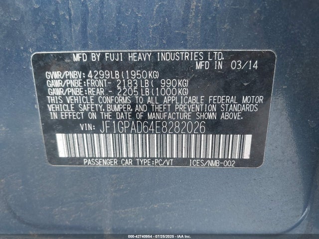 JF1GPAD64E8282026 Subaru Impreza
