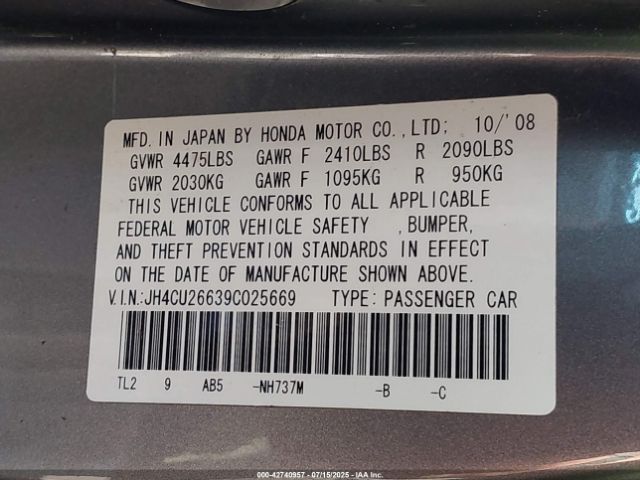 2009 ACURA TSX JH4CU26639C025669 Photo 8