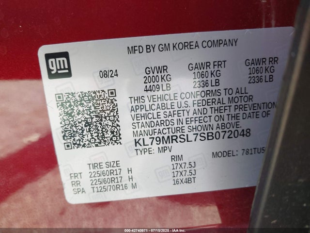 Chevrolet l3t 2025 KL79MRSL7SB072048 Image 9