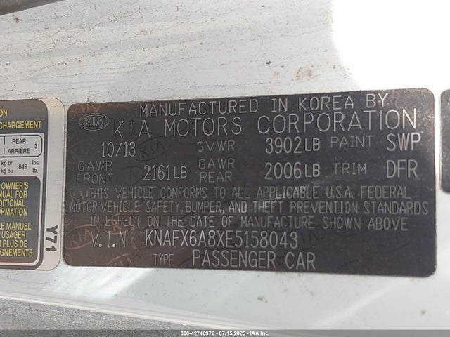 Продаж на аукціоні авто 2014 Kia Forte Koup Ex, vin: KNAFX6A8XE5158043, номер лоту: 42740976