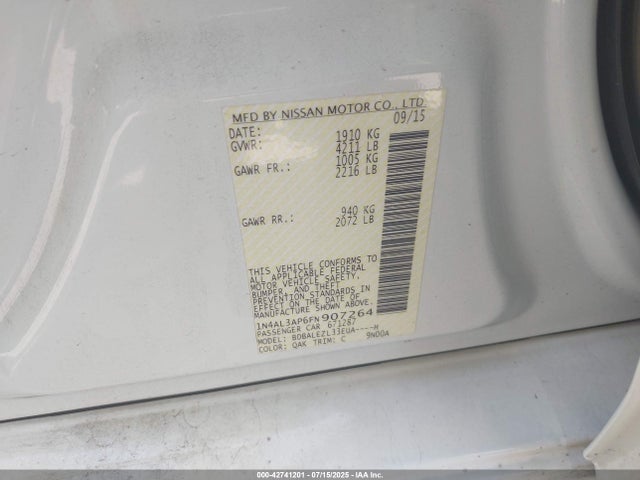 1N4AL3AP6FN907264 Nissan 2015
