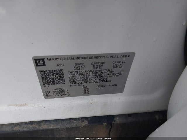3GKALPEV3KL339435 GMC lyx - direct injection, vvt, fgt, turbo, alum, gen 1