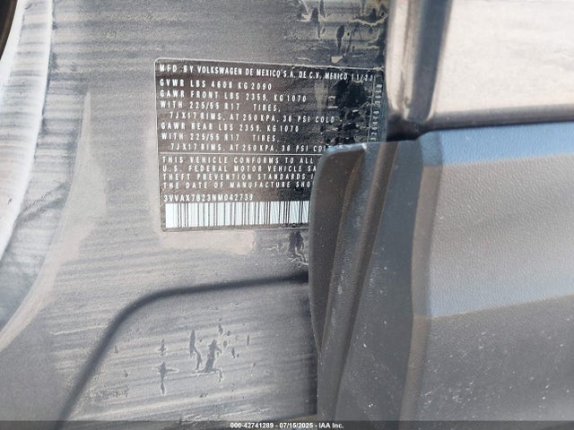 3VVAX7B23NM042739 Volkswagen tsi