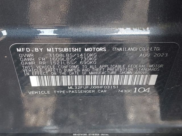 2024 MITSUBISHI MIRAGE G4 ML32FUFJXRHF03151 Photo 8