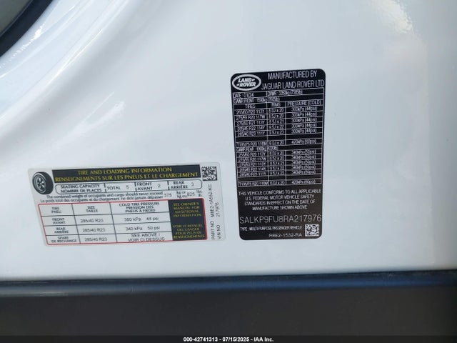 SALKP9FU8RA217976 Land Rover aj120p6h