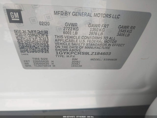 2020 CADILLAC XT6 1GYKPCRS9LZ184603 Photo 8