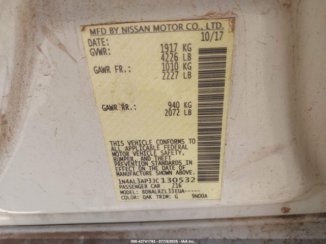 1N4AL3AP3JC130532 Nissan 2018