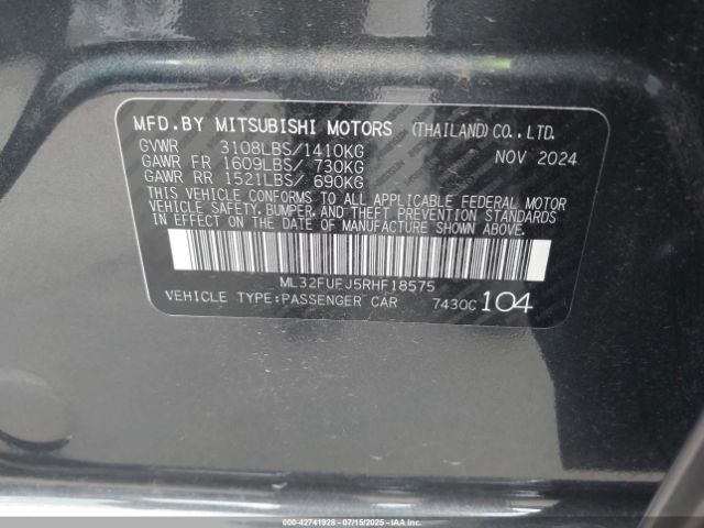 2024 MITSUBISHI MIRAGE G4 ML32FUFJ5RHF18575 Photo 8