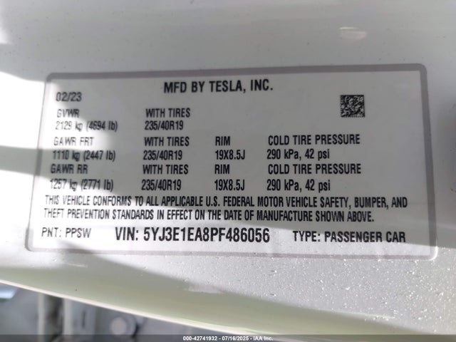 2023 TESLA MODEL 3 5YJ3E1EA8PF486056 Photo 8