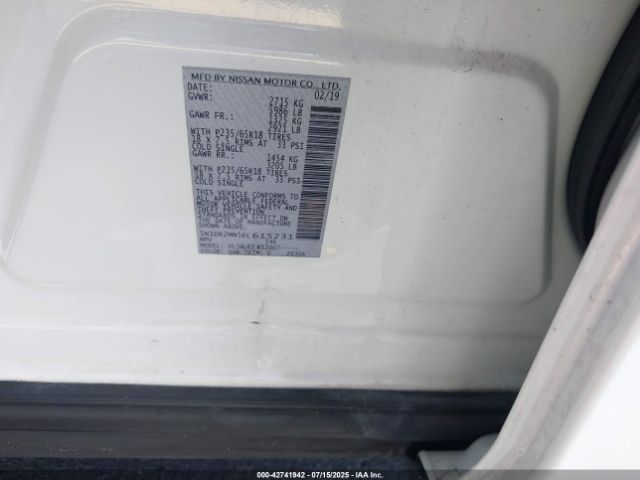 2019 NISSAN PATHFINDER 5N1DR2MN5KC615231 Photo 8