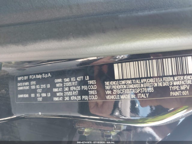 ZFBCFXBTXGP376155 Fiat 500X