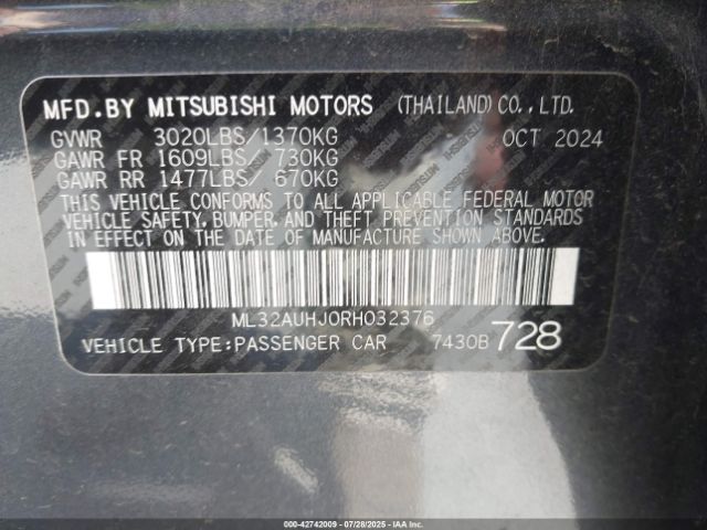 2024 MITSUBISHI MIRAGE ML32AUHJ0RH032376 Photo 8