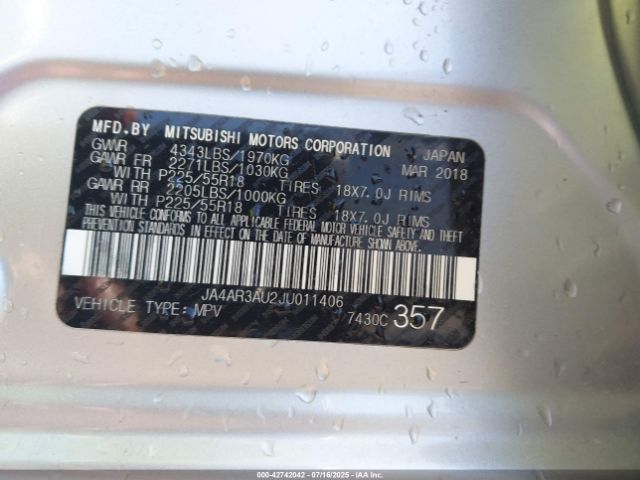 2018 MITSUBISHI OUTLANDER SPORT JA4AR3AU2JU011406 Photo 8