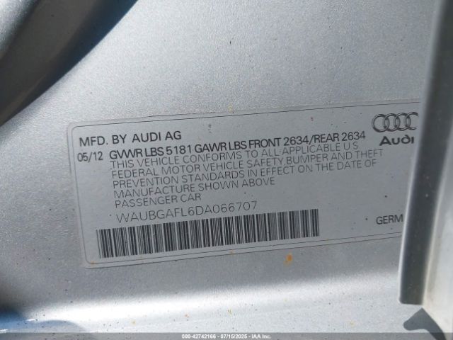 2013 AUDI S4 WAUBGAFL6DA066707 Photo 8