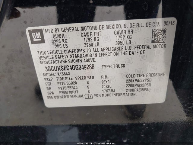 Chevrolet l83 - sidi, vvt, afm, e85 max, aluminum 2016 3GCUKSEC4GG349288 Image 9