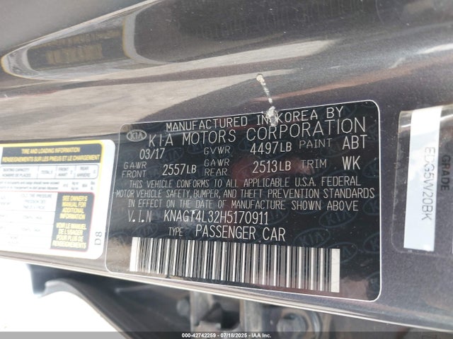KNAGT4L32H5170911 KIA gdi