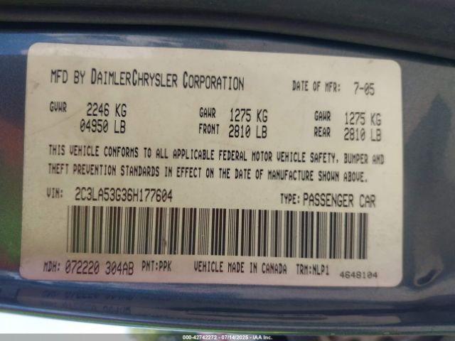 2006 CHRYSLER 300 2C3LA53G36H177604 Photo 8