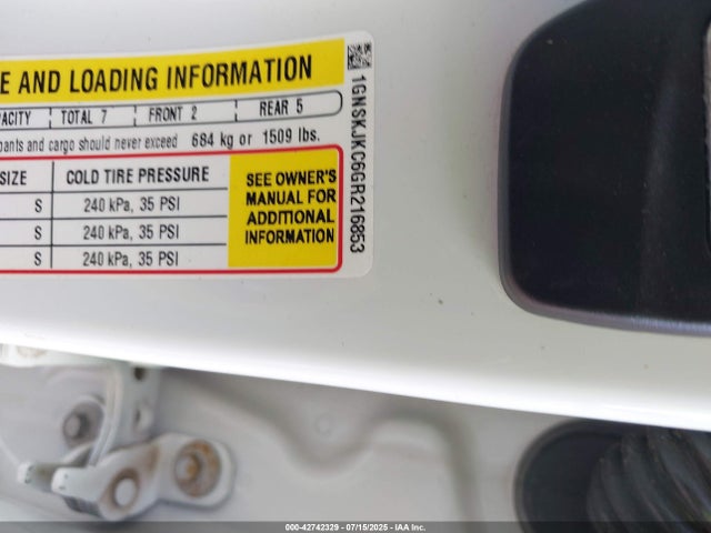 1GNSKJKC6GR216853 Chevrolet l83 - sidi, vvt, afm, e85 max, aluminum