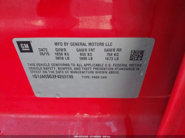 2015 CHEVROLET SONIC 1G1JA6SG2F4203139 Photo 8