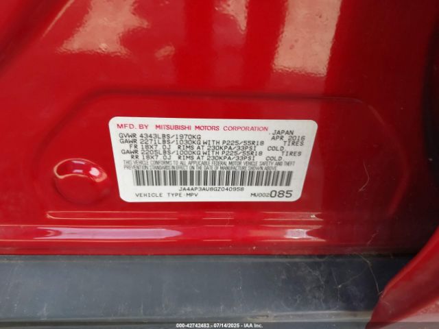 2016 MITSUBISHI OUTLANDER SPORT JA4AP3AU8GZ040958 Photo 8