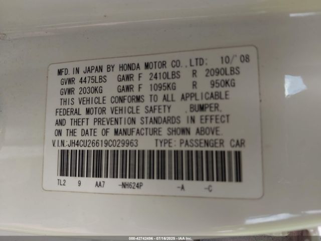 2009 ACURA TSX JH4CU26619C029963 Photo 8