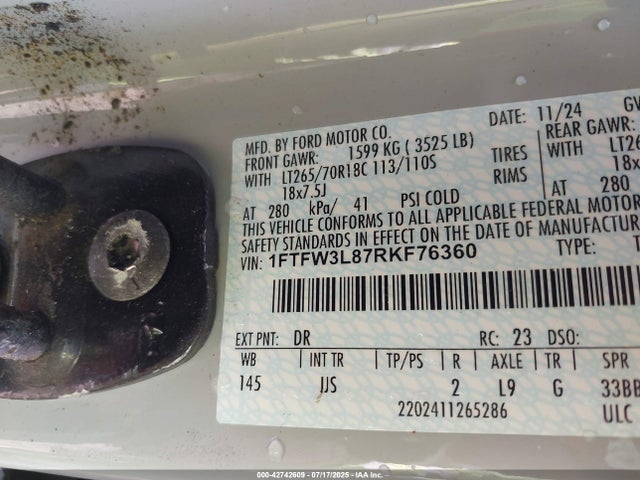 Ford gtdi 2024 1FTFW3L87RKF76360 Image 9