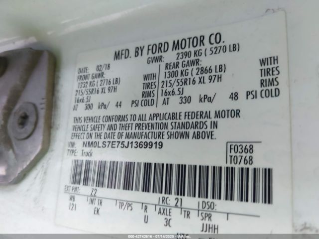 2018 FORD TRANSIT CONNECT NM0LS7E75J1369919 Photo 8