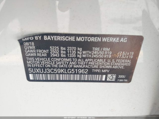 2019 BMW X4 5UXUJ3C59KLG51962 Photo 8