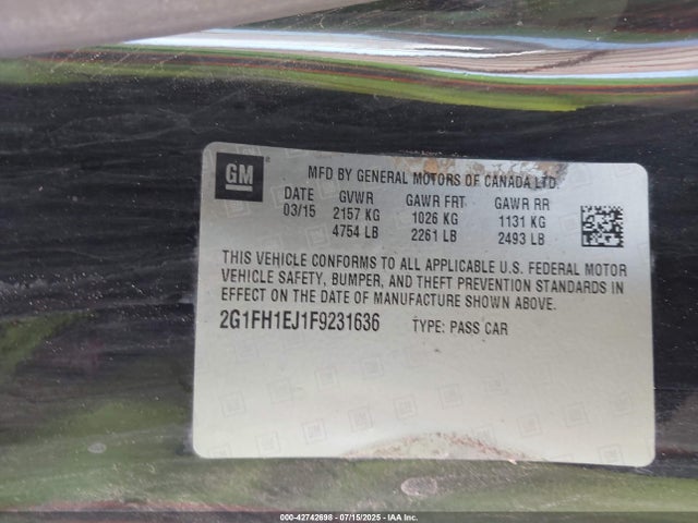 2G1FH1EJ1F9231636 Chevrolet l99