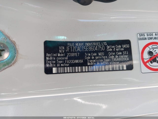 JF1ZCAC15E8604750 Subaru 2014