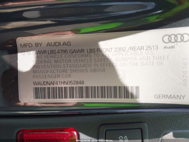 2017 AUDI A4 WAUDNAF41HN052848 Photo 8