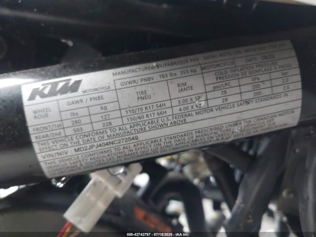 2022 KTM 390 MD2JPJ404NC272549 Photo 9