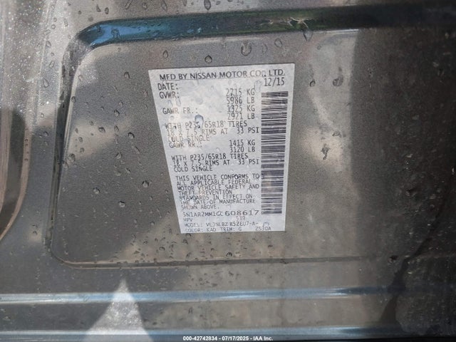 5N1AR2MM1GC608617 Nissan Pathfinder