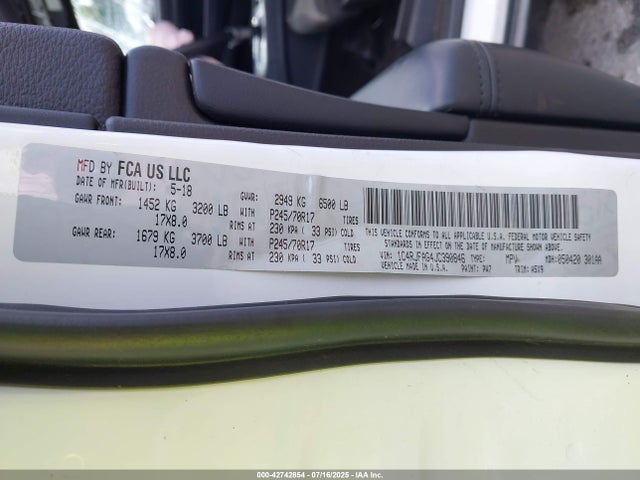 1C4RJFAG4JC390846 Jeep Grand Cherokee