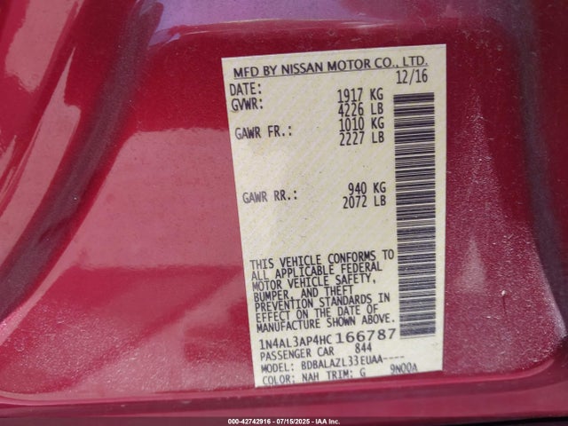 1N4AL3AP4HC166787 Nissan 2017