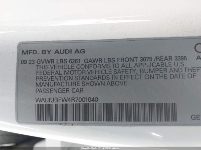 2024 AUDI E-TRON GT WAUFJBFW4R7001040 Photo 8