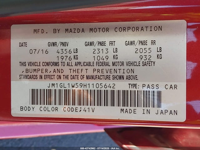 JM1GL1W59H1105642 Mazda py