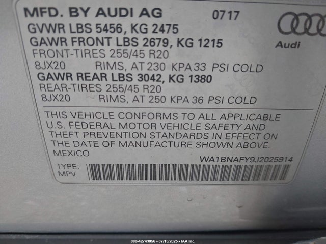 2018 AUDI Q5 WA1BNAFY9J2025914 Photo 8