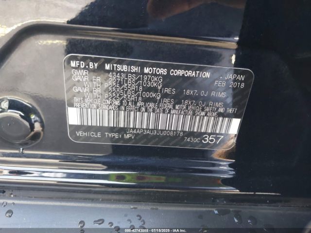 2018 MITSUBISHI OUTLANDER SPORT JA4AP3AU3JU008178 Photo 8