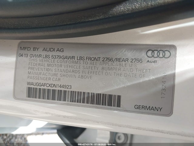 2013 AUDI A6 WAUGGAFCXDN144923 Photo 8