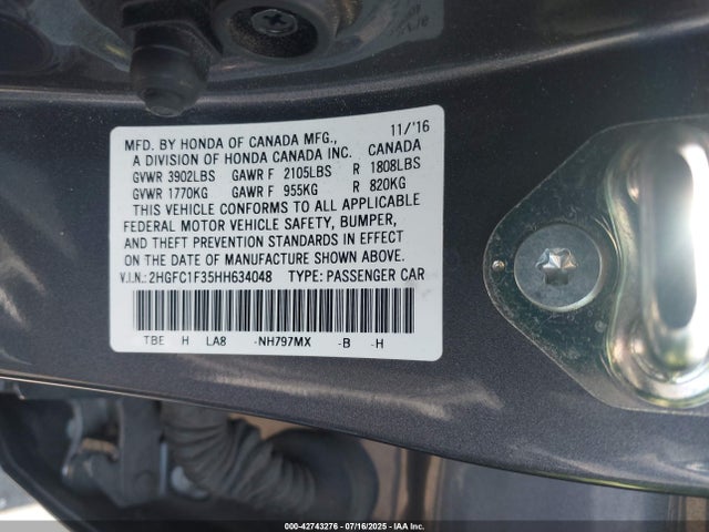 Honda l15b7 2017 2HGFC1F35HH634048 Image 9
