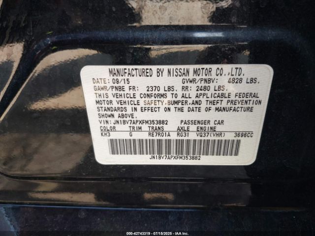 2015 INFINITI Q50 JN1BV7APXFM353882 Photo 8