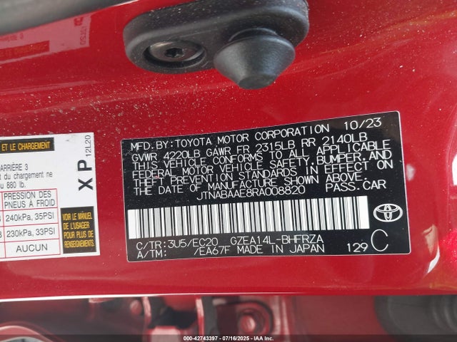 Toyota g16e-gts 2024 JTNABAAE8RA008820 Image 9