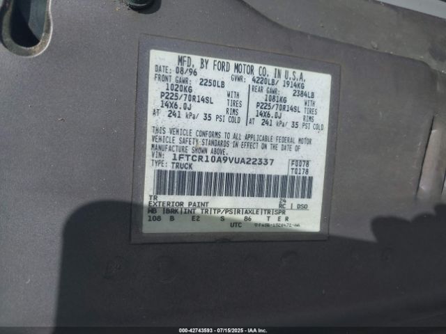 1997 FORD RANGER 1FTCR10A9VUA22337 Photo 8