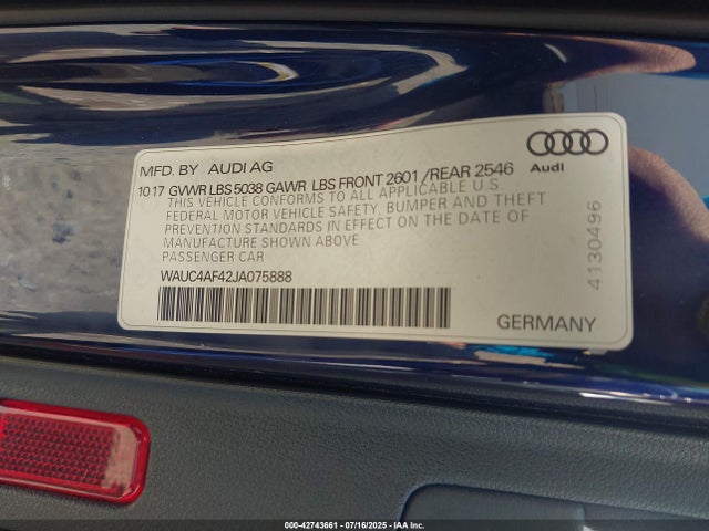 2018 AUDI S4 WAUC4AF42JA075888 Photo 8