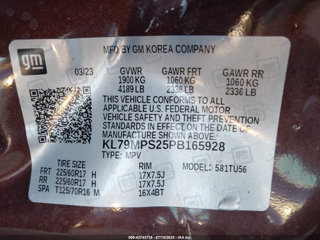 Chevrolet lih 2023 KL79MPS25PB165928 Image 9