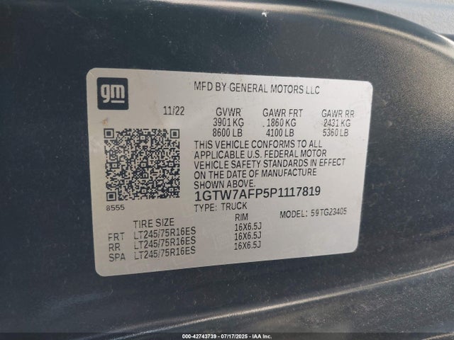 GMC lv1 2023 1GTW7AFP5P1117819 Image 9