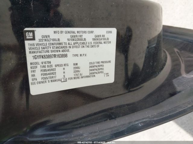 2007 CADILLAC ESCALADE 1GYFK63897R163898 Photo 8