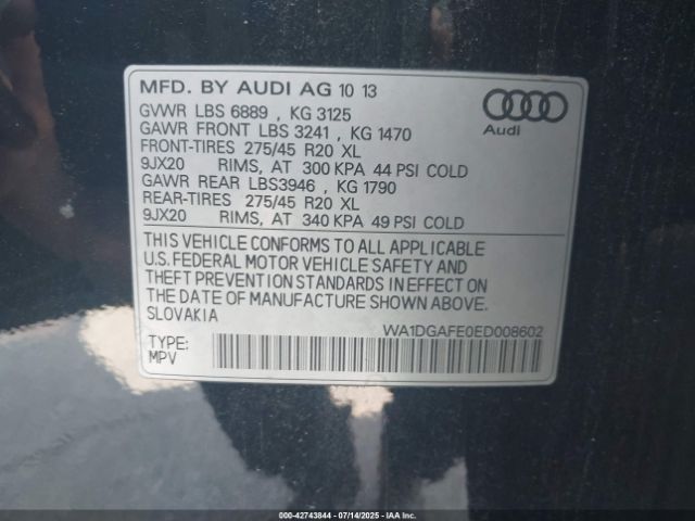 2014 AUDI Q7 WA1DGAFE0ED008602 Photo 8